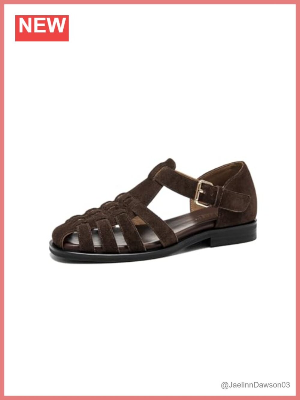 Women's Suede Fisherman Sandals with Buckle Strap
